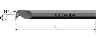 Bohrstange Stahl S20S SVUBR11 rechts für VB..1102